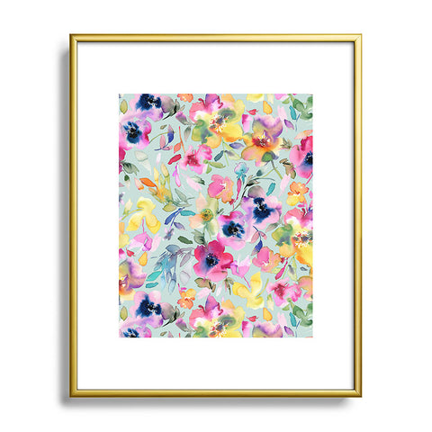Ninola Design Artistic Summer Floral Color Metal Framed Art Print