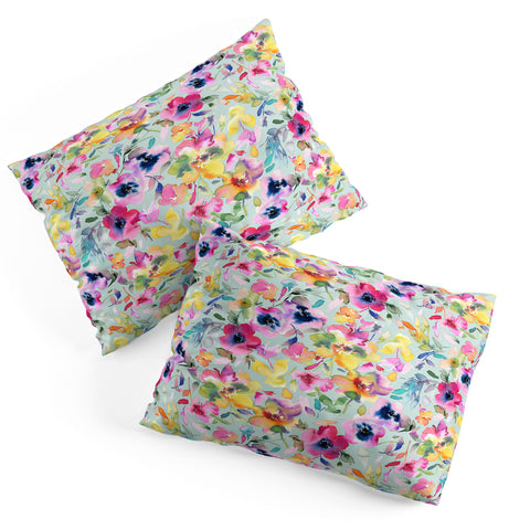 Ninola Design Artistic Summer Floral Color Pillow Shams