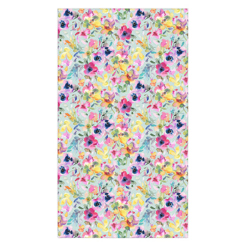 Ninola Design Artistic Summer Floral Color Tablecloth
