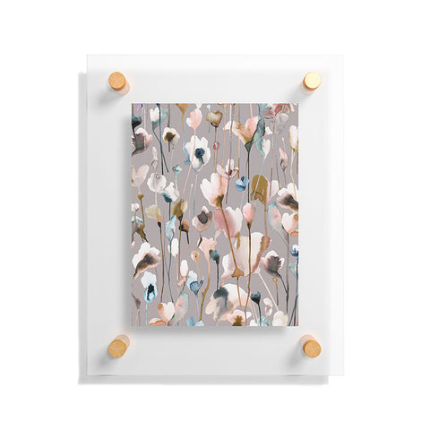 Ninola Design Artistic Wild Flowers Winter Neutral Floating Acrylic Print