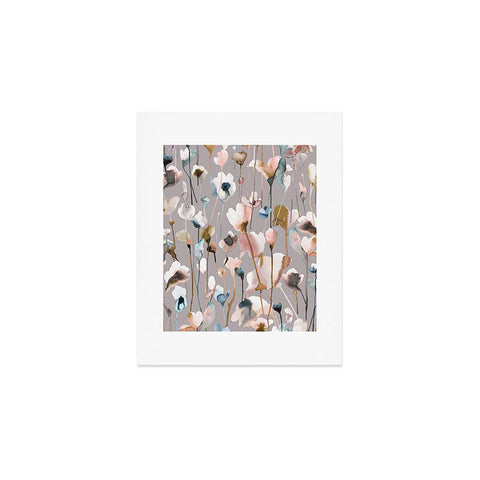 Ninola Design Artistic Wild Flowers Winter Neutral Art Print