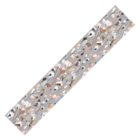Ninola Design Artistic Wild Flowers Winter Neutral Table Runner