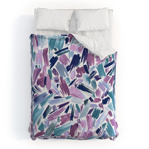 Ninola Design Artsy Brush Strokes Mauve Duvet Cover