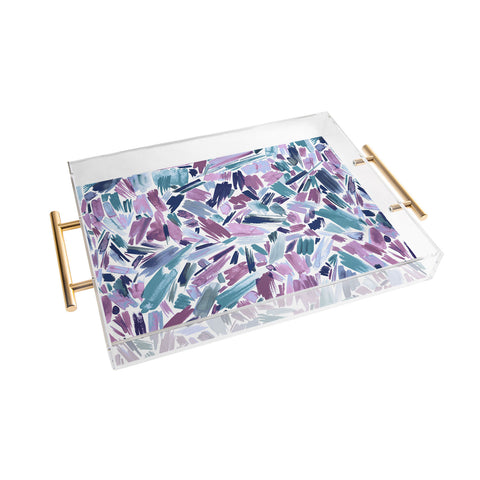 Ninola Design Artsy Brush Strokes Mauve Acrylic Tray