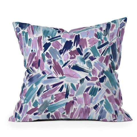 Ninola Design Artsy Brush Strokes Mauve Outdoor Throw Pillow