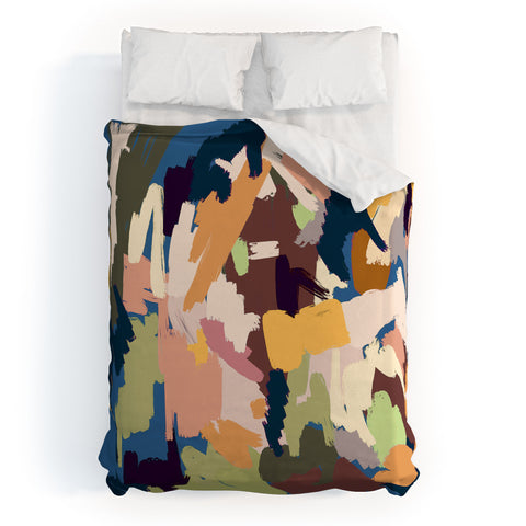 Ninola Design Artsy Mineral Landscape Blue Duvet Cover