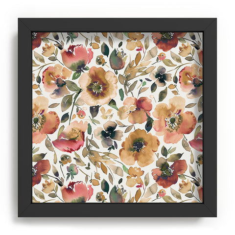 Ninola Design Artsy Poppies Gold Renaisance Recessed Framing Square