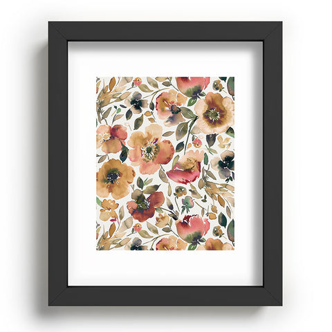 Ninola Design Artsy Poppies Gold Renaisance Recessed Framing Rectangle