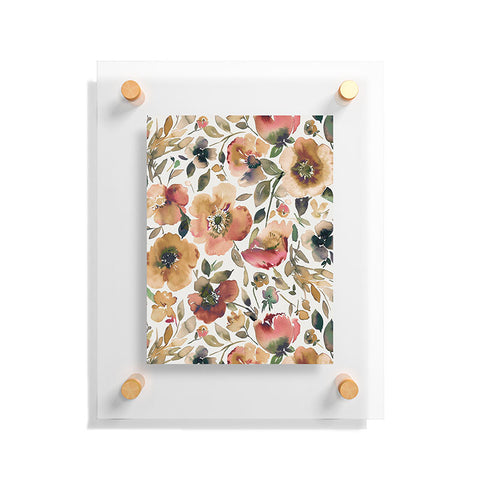 Ninola Design Artsy Poppies Gold Renaisance Floating Acrylic Print