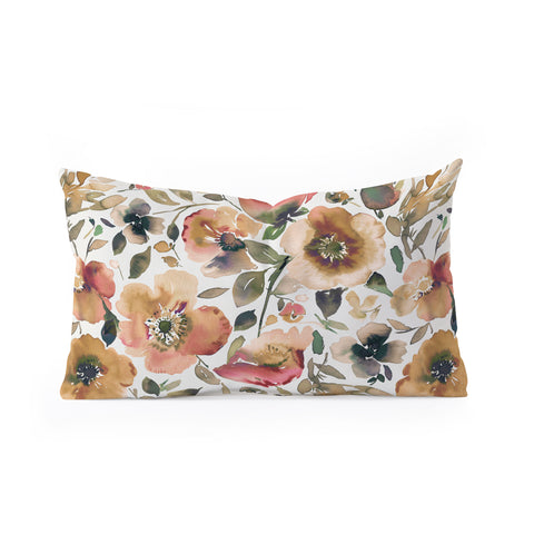 Ninola Design Artsy Poppies Gold Renaisance Oblong Throw Pillow