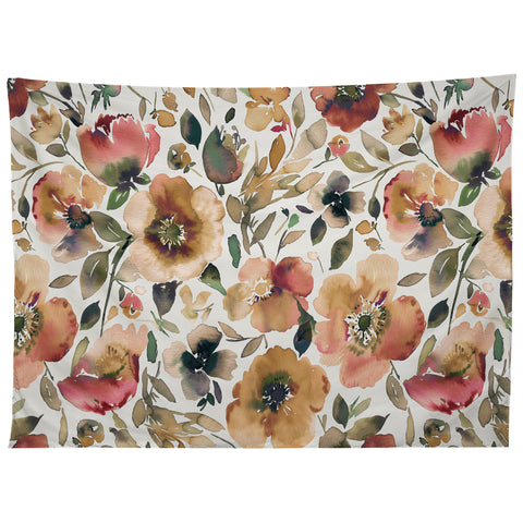 Ninola Design Artsy Poppies Gold Renaisance Tapestry