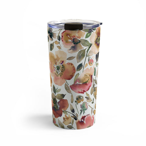 Ninola Design Artsy Poppies Gold Renaisance Travel Mug