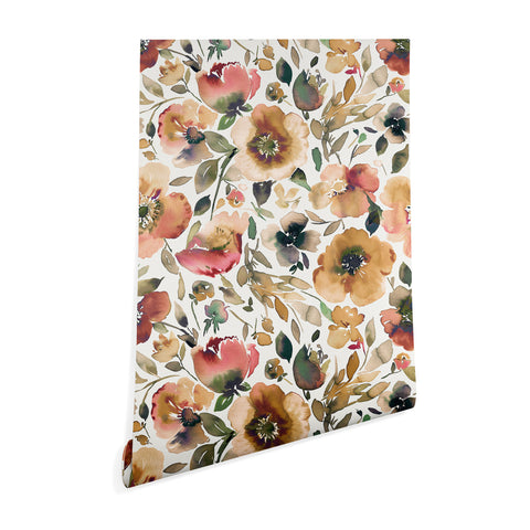 Ninola Design Artsy Poppies Gold Renaisance Wallpaper