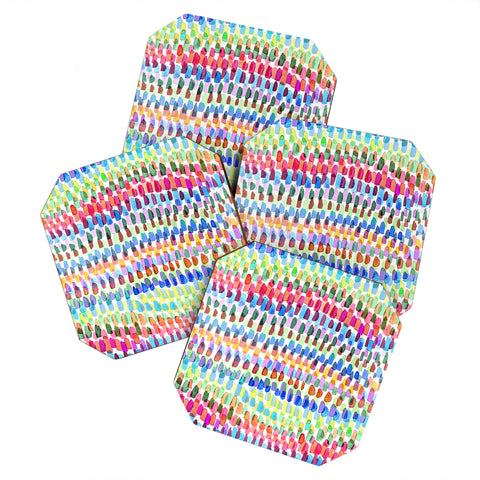 Ninola Design Artsy Strokes Stripes Color Coaster Set