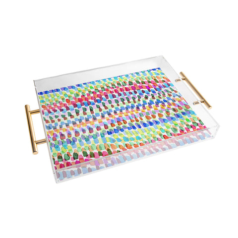 Ninola Design Artsy Strokes Stripes Color Acrylic Tray