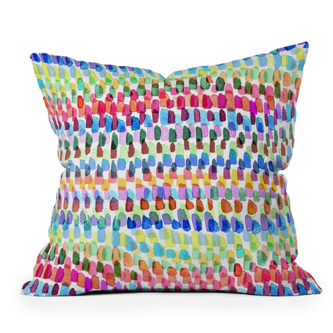Ninola Design Artsy Strokes Stripes Color Outdoor Throw Pillow