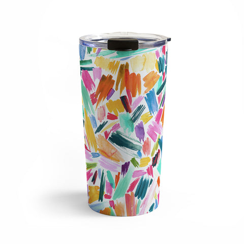 Ninola Design Artsy Strokes Tropical Pink Travel Mug
