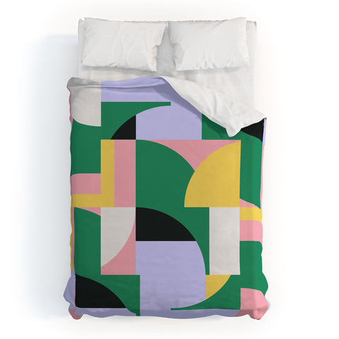 Ninola Design Bauhaus Shapes Spring Duvet Cover