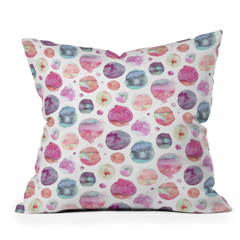 Ninola Design Big Watery Dots Pastel Outdoor Throw Pillow