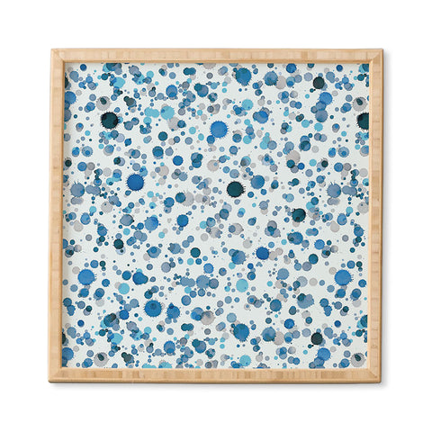 Ninola Design Blue Ink Drops Texture Framed Wall Art