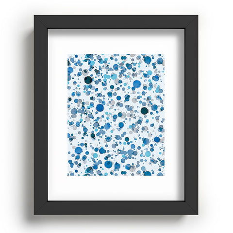 Ninola Design Blue Ink Drops Texture Recessed Framing Rectangle