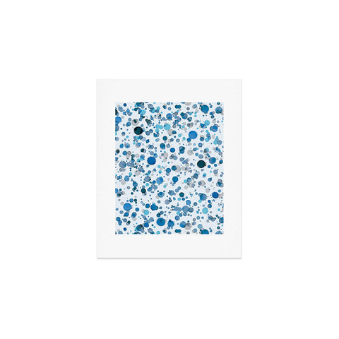 Ninola Design Blue Ink Drops Texture Art Print