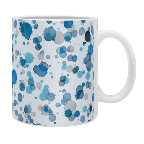 Ninola Design Blue Ink Drops Texture Coffee Mug
