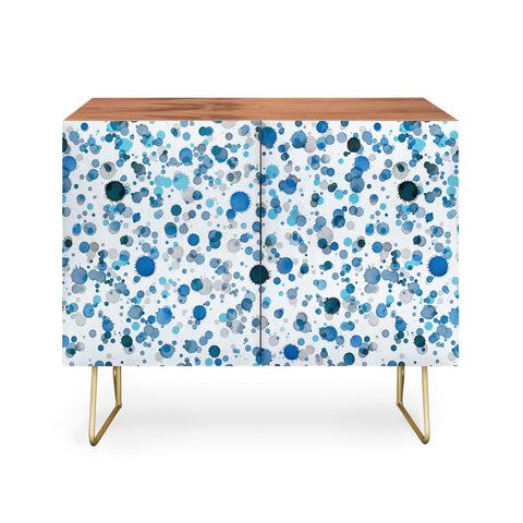 Ninola Design Blue Ink Drops Texture Credenza