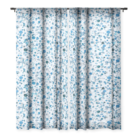 Ninola Design Blue Ink Drops Texture Sheer Non Repeat