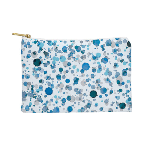 Ninola Design Blue Ink Drops Texture Pouch
