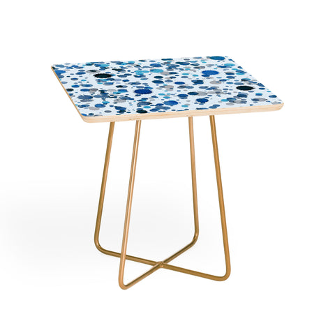 Ninola Design Blue Ink Drops Texture Side Table