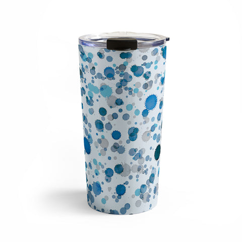 Ninola Design Blue Ink Drops Texture Travel Mug