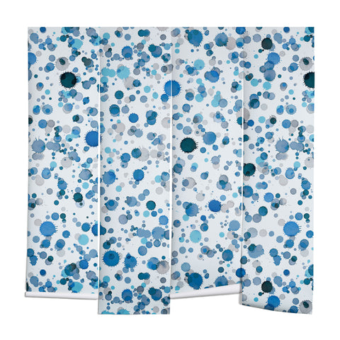 Ninola Design Blue Ink Drops Texture Wall Mural