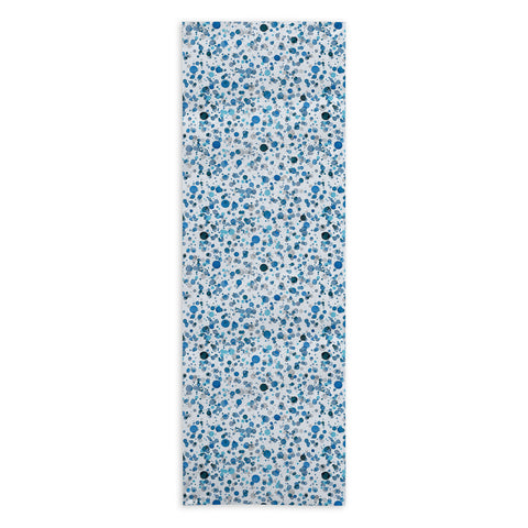 Ninola Design Blue Ink Drops Texture Yoga Towel