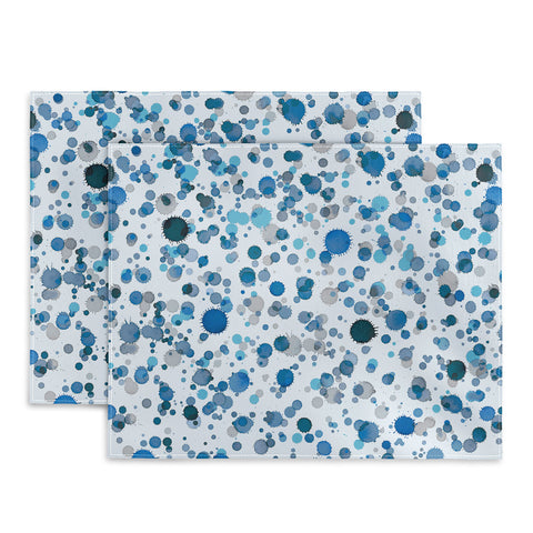Ninola Design Blue Ink Drops Texture Placemat