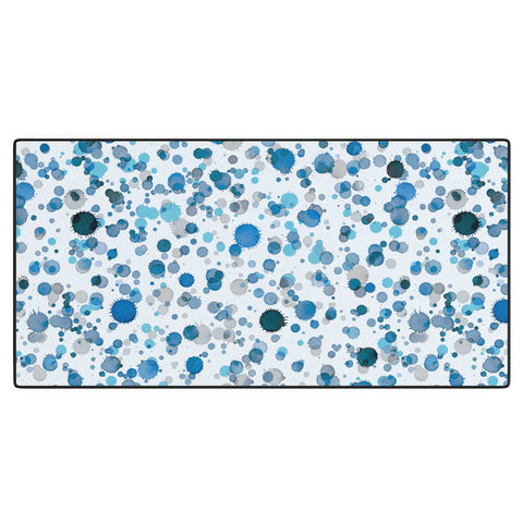 Ninola Design Blue Ink Drops Texture Desk Mat