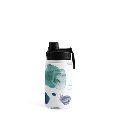 Ninola Design Blue Minimal Strokes Abstract Water Bottle