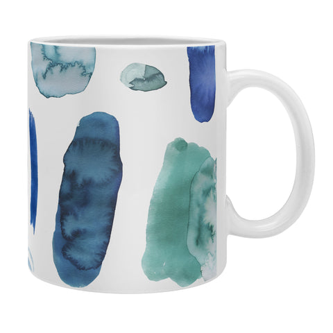 Ninola Design Blue Minimal Strokes Abstract Coffee Mug