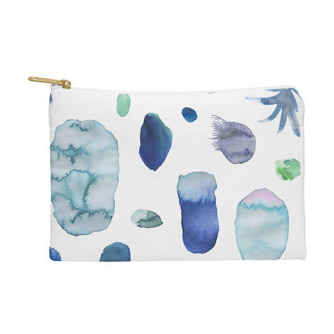 Ninola Design Blue Minimal Strokes Abstract Pouch