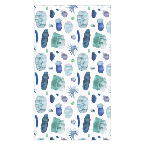 Ninola Design Blue Minimal Strokes Abstract Tablecloth