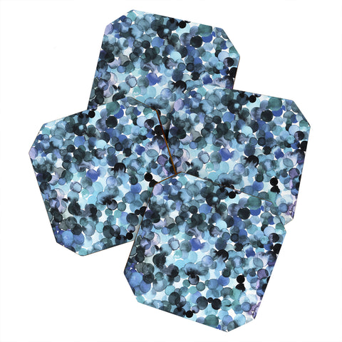 Ninola Design Blue watercolor dots Coaster Set