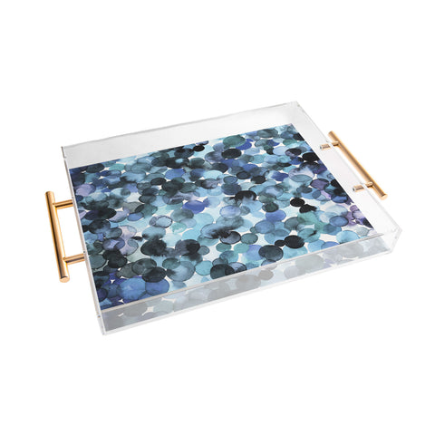 Ninola Design Blue watercolor dots Acrylic Tray