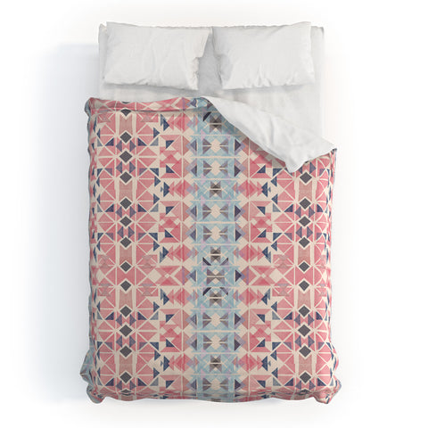 Ninola Design Boho Tribal Coral Pastel Duvet Cover