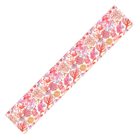 Ninola Design Botanic Retreat Coral Reef Crab Lobster Red Table Runner