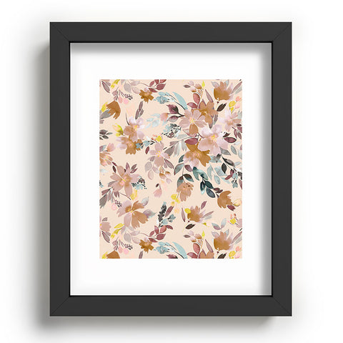 Ninola Design Botanic Retreat Floral Oleander Whimsical Soft Pink Recessed Framing Rectangle