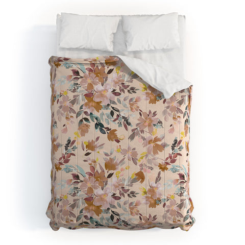 Ninola Design Botanic Retreat Floral Oleander Whimsical Soft Pink Comforter