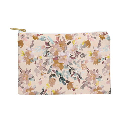 Ninola Design Botanic Retreat Floral Oleander Whimsical Soft Pink Pouch