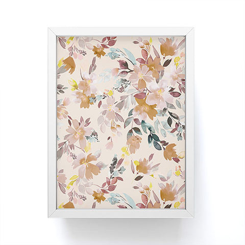 Ninola Design Botanic Retreat Floral Oleander Whimsical Soft Pink Framed Mini Art Print