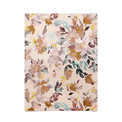 Ninola Design Botanic Retreat Floral Oleander Whimsical Soft Pink Poster
