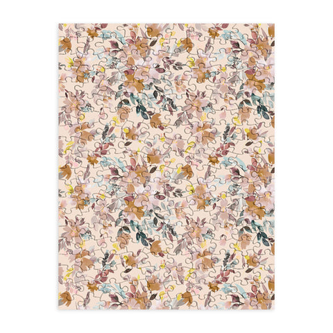 Ninola Design Botanic Retreat Floral Oleander Whimsical Soft Pink Puzzle